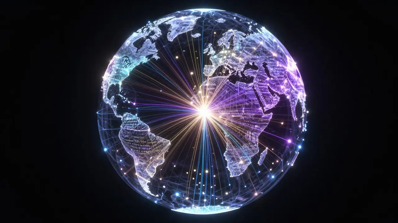 Abstract glowing network sphere representing digital consensus
