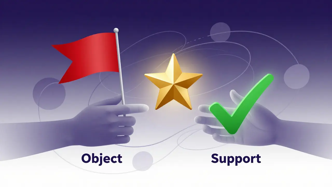 Abstract hands holding flags around a glowing star