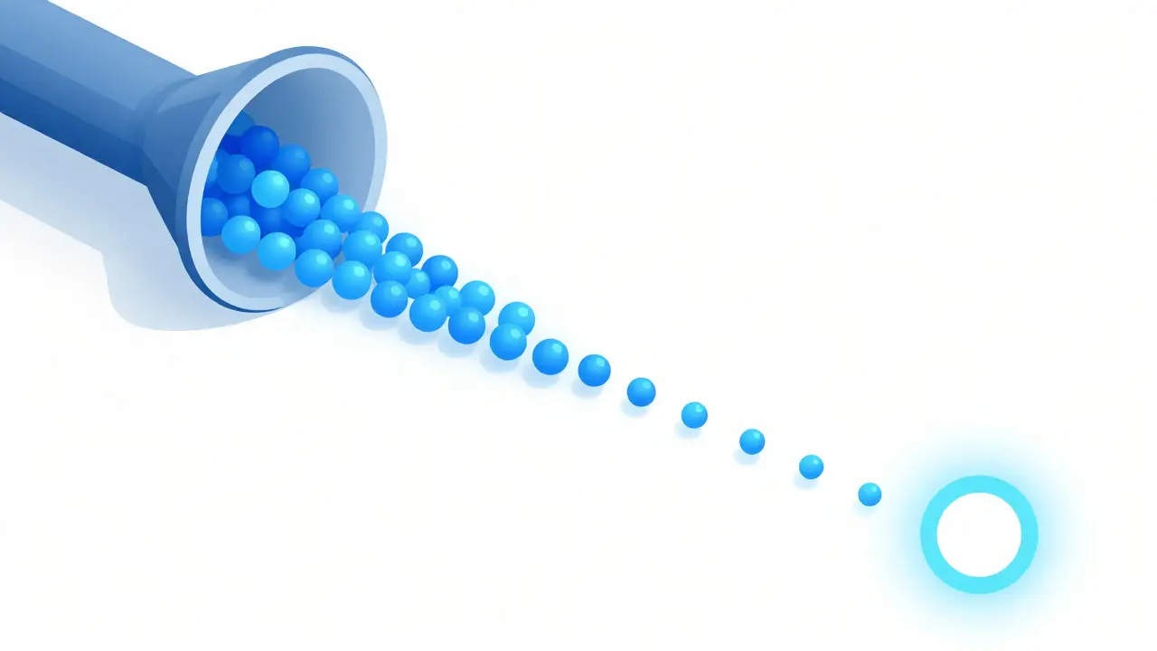 Abstract illustration of a funnel showing most particles fading out, representing high churn