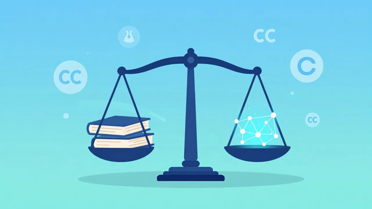 Abstract illustration of balancing traditional writing with public peer review