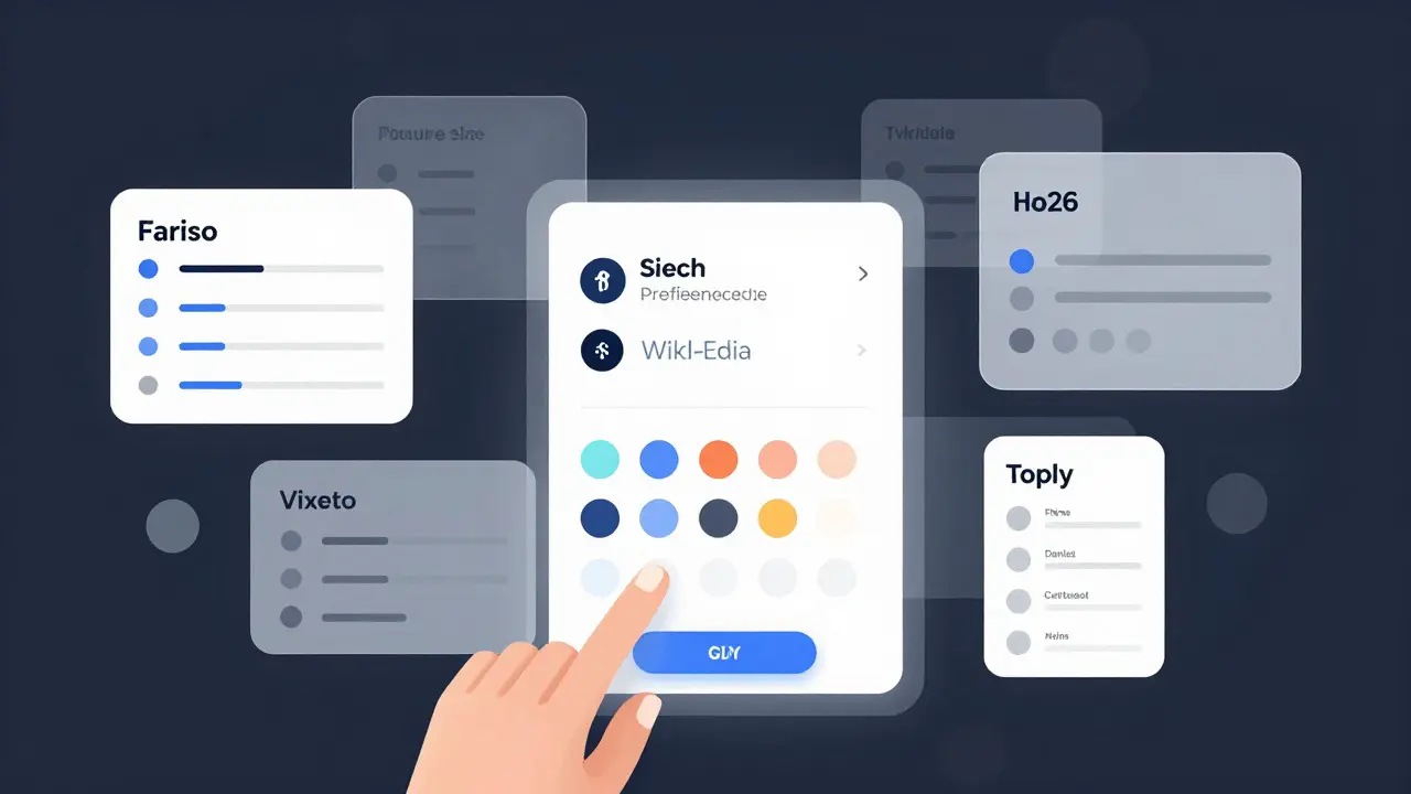 Abstract illustration of customizable Wikipedia settings including font size and dark mode
