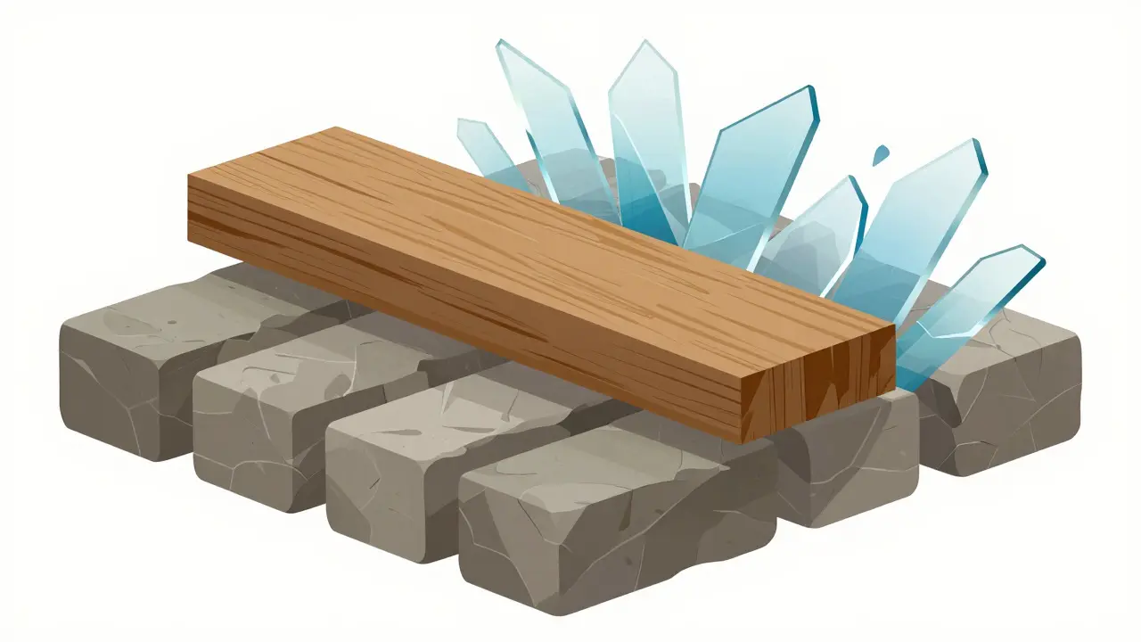 Abstract illustration of stacked stone, wood, and glass blocks representing source reliability