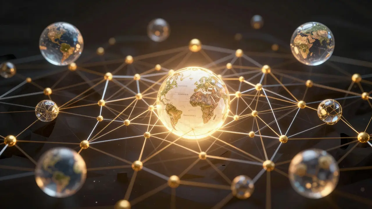 Abstract neural network with topic spheres showing data imbalance