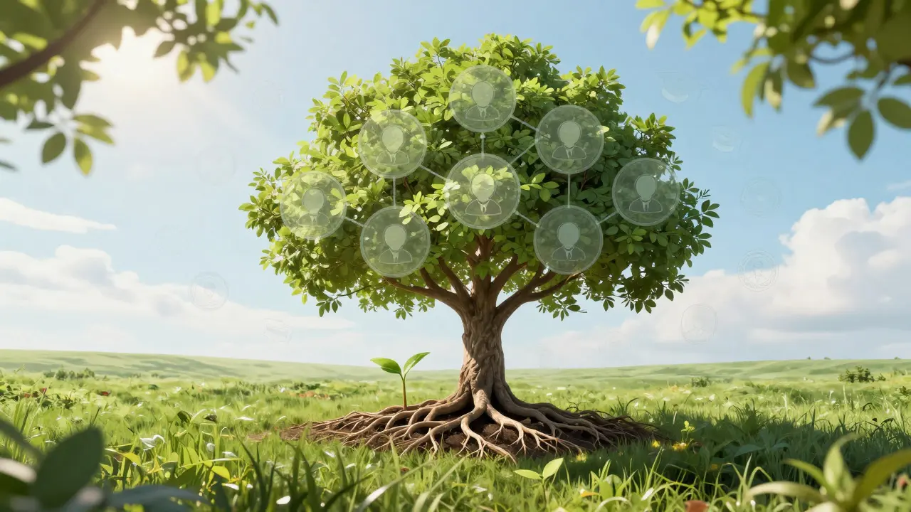 Conceptual art of a growing tree representing long-term educational success