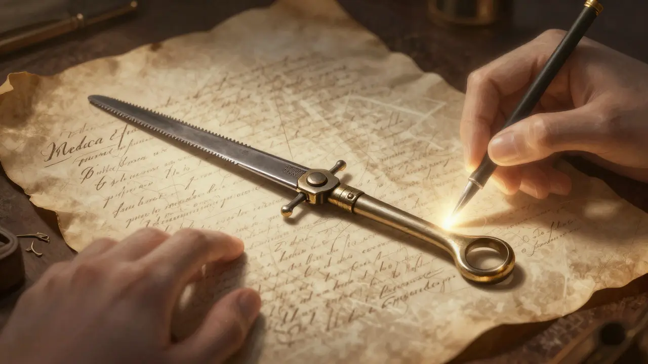 Conceptual art of correcting historical medical instruments