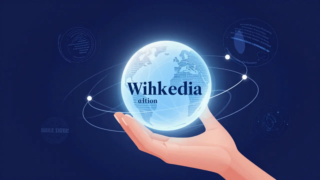 Conceptual illustration of a glowing sphere representing a Wikipedia edition under review