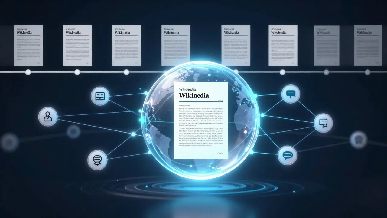 Digital illustration of transparent data streams and version history timelines