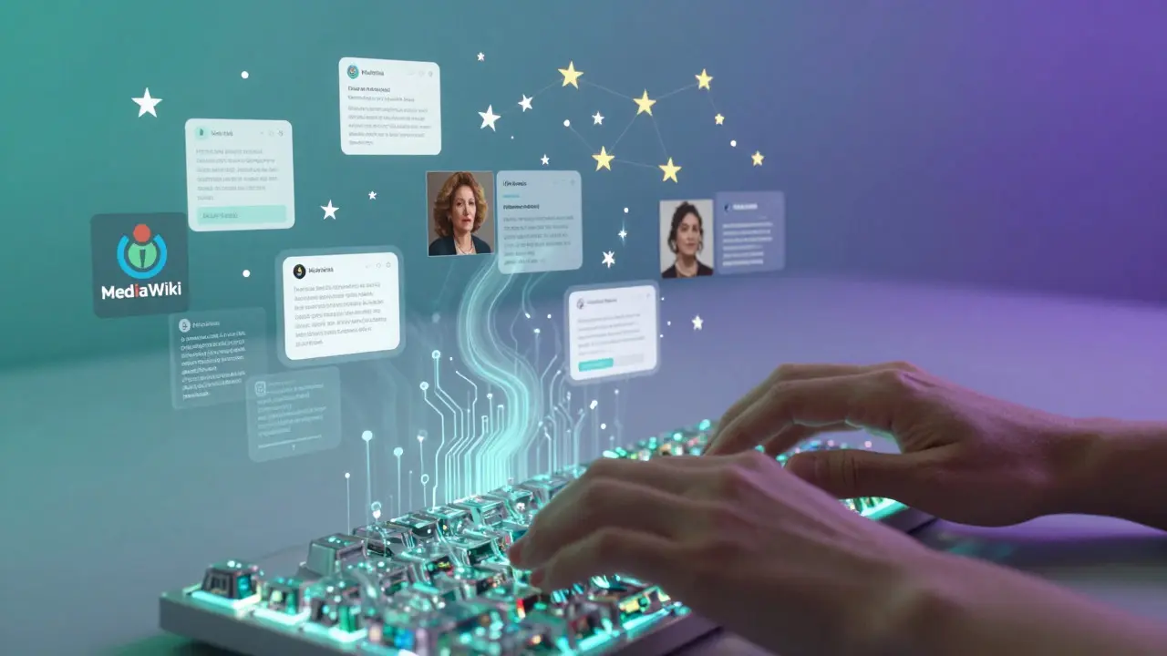 Hands typing on a glass keyboard with rising data streams symbolizing digital infrastructure