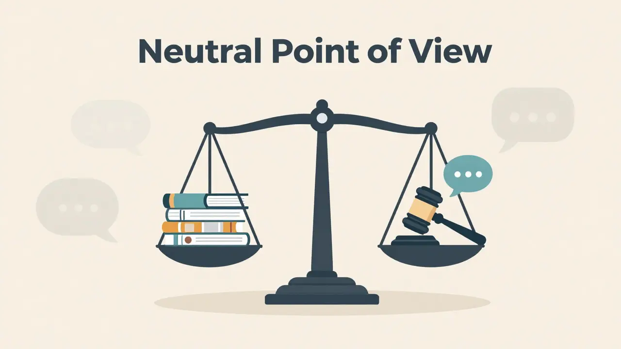 Illustration of a balanced scale with books and legal symbols