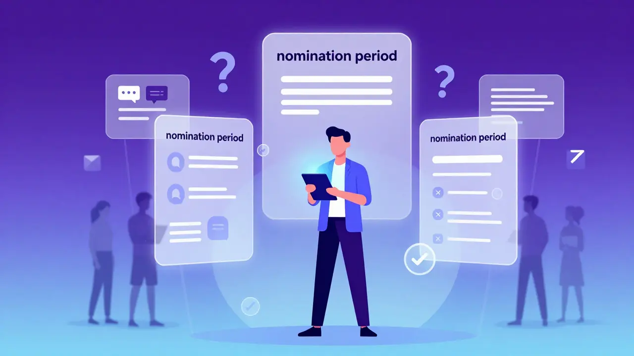 Illustration of a candidate facing community questions and feedback panels