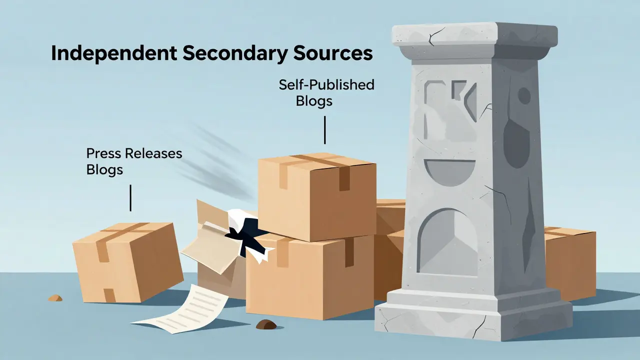 Illustration of strong stone pillars vs crumbling paper boxes