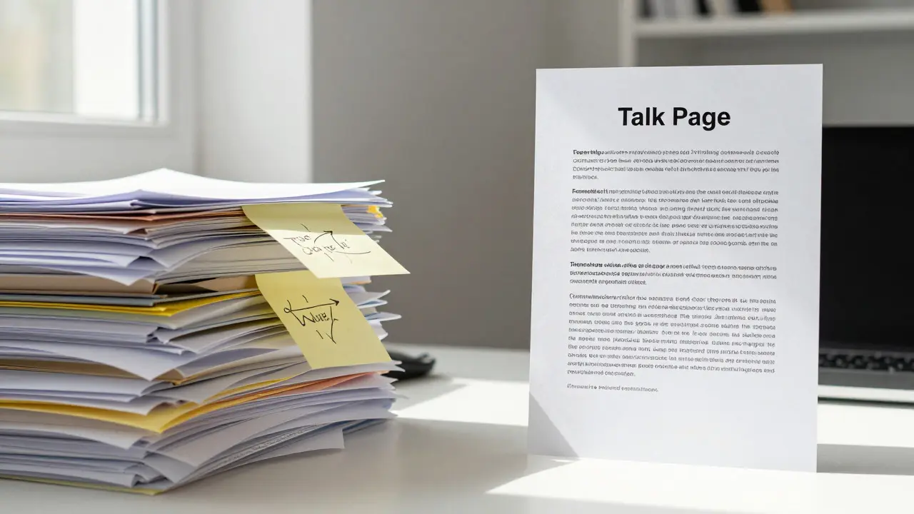 Split view contrasting messy discussion notes with a clean final document