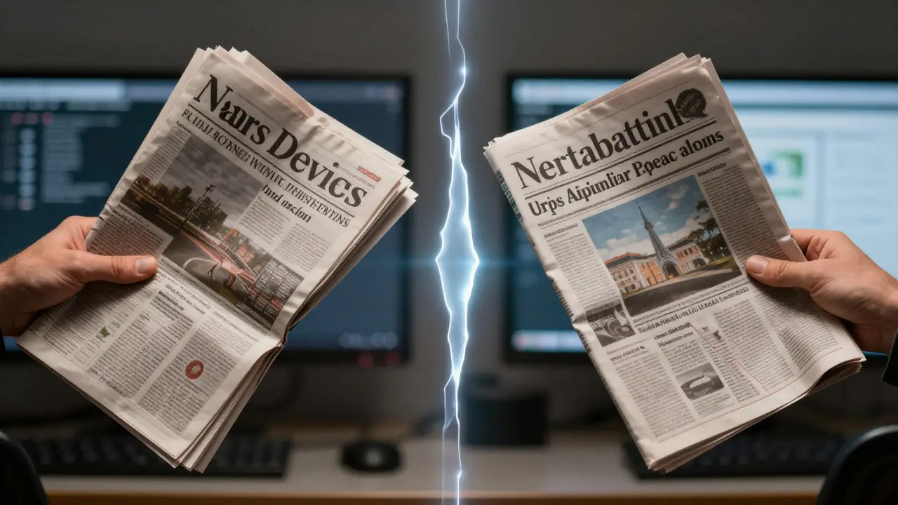 Two sets of hands separated by a glowing digital barrier holding different documents