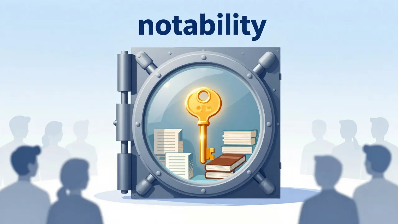 Vector art of a key unlocking a vault filled with academic documents
