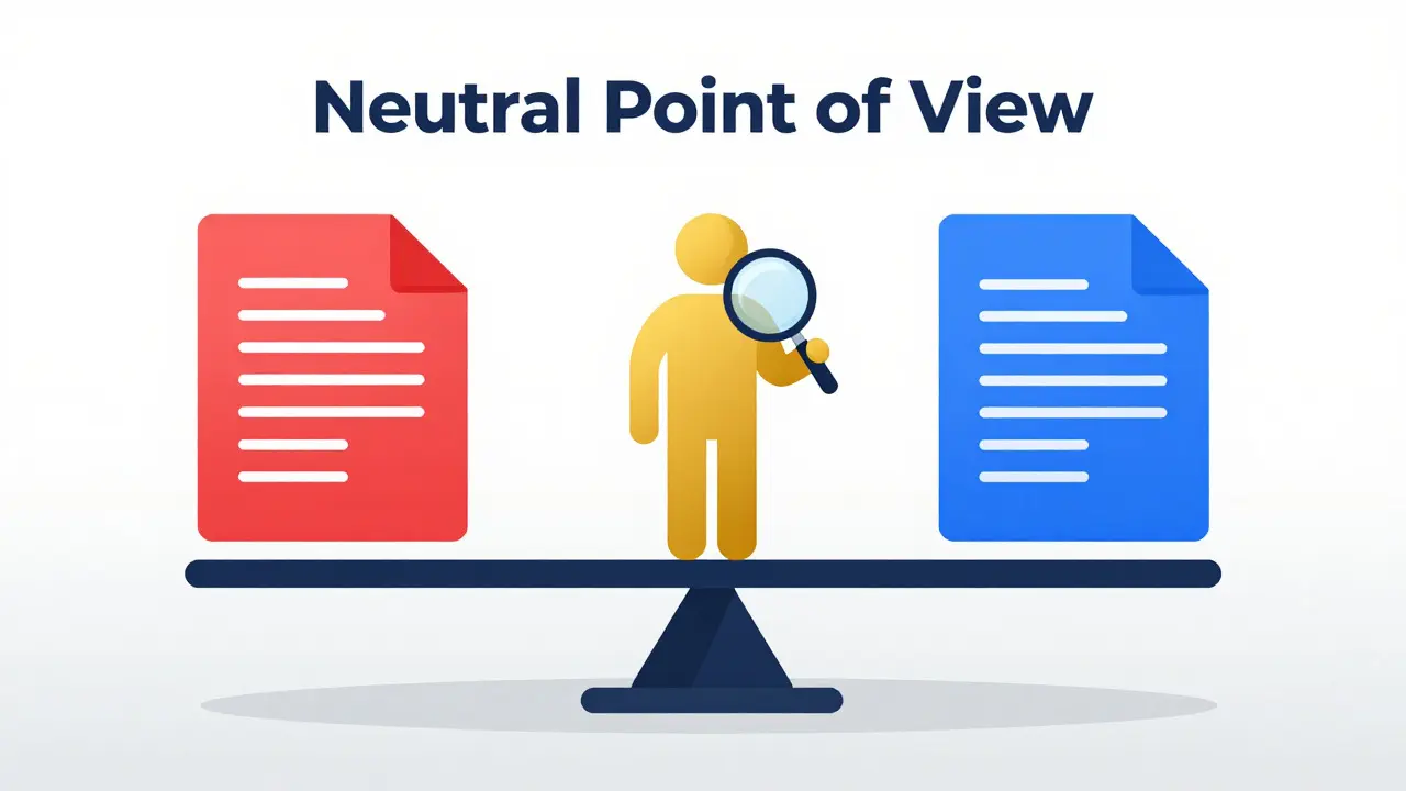 Vector illustration of a neutral mediator balancing two conflicting views