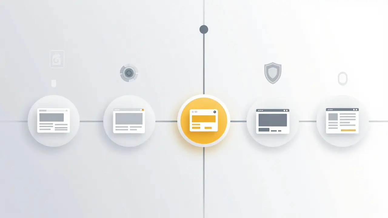 Vector illustration of a timeline representing web archives