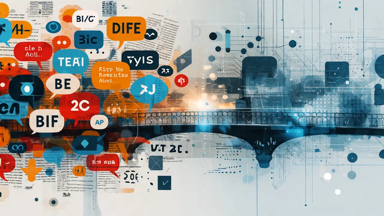 Abstract art bridging community debates and technical strategies