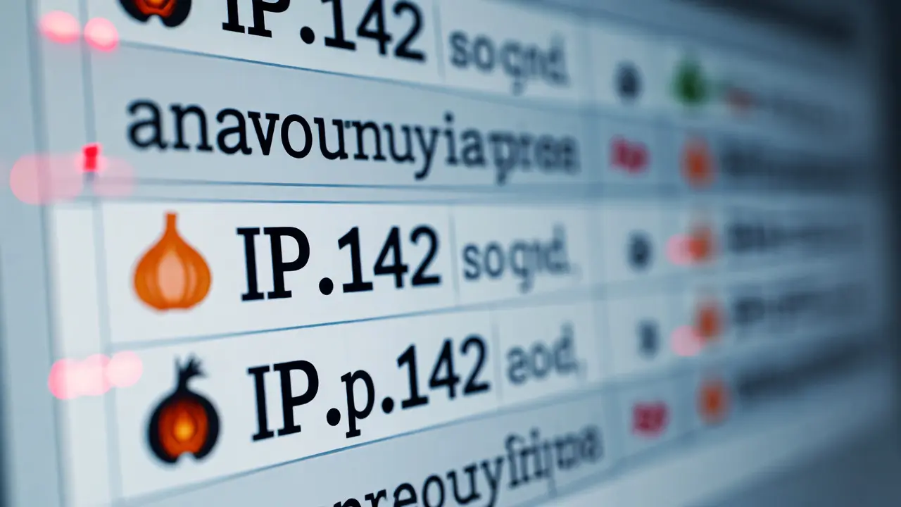 Close-up of a Wikipedia edit history screen highlighting an anonymous Tor user IP address.