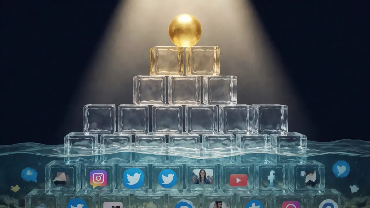 Pyramid of source reliability illustrating the shift from social media rumors to verified facts.