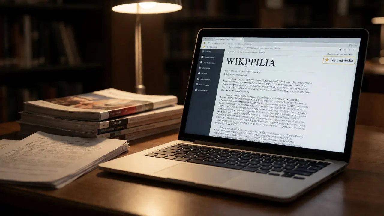 Using Featured Articles on Wikipedia for Academic Research
